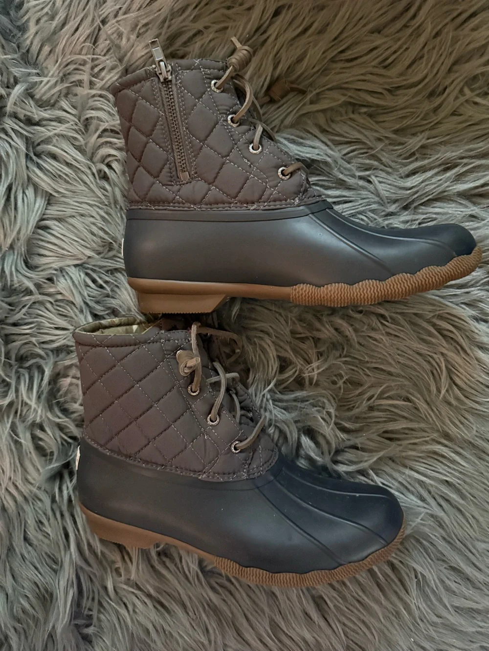 NEW Sperry Saltwater Quilted Duck Boots - Size 8.5 | Color: Brown